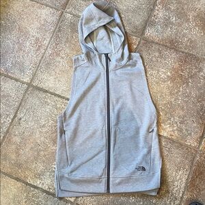 The North Face Light Gray Full-Zip hooded vest
